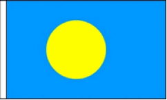 Palau Hand Waving Flags